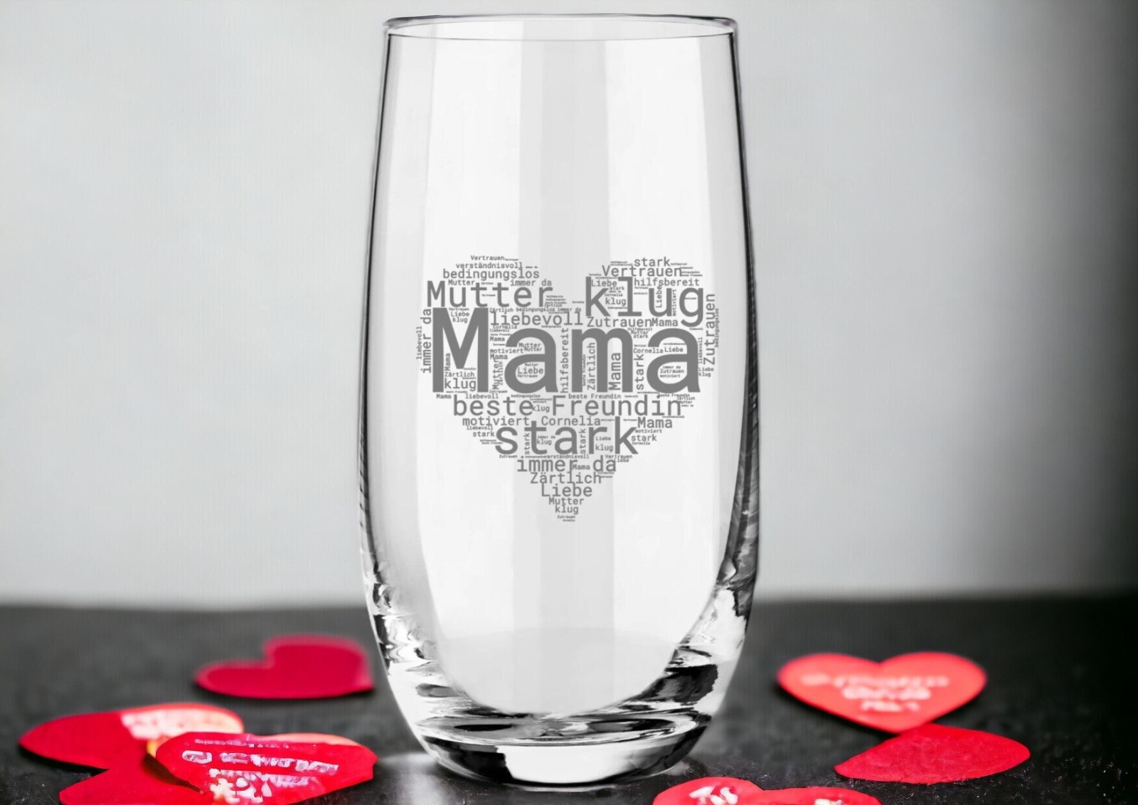 Personalisiertes Glasgeschenk zum Muttertag - Einzigartiges Geschenk für deine Mama, individueller