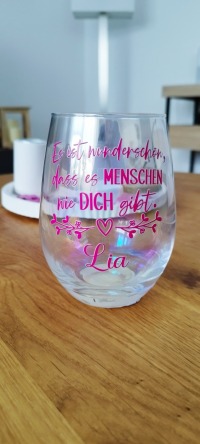 Großes changierendes Glas für einen besonderen Menschen, personalisiert mit deinen Wunschnamen,