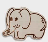 Schneidebrett, Frühstücksbrettchen für Kinder, Elefant, mit Namen personalisiert, ca. 22 cm,