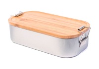 Lunchbox mit Bambus- oder Buchenholzdeckel, personalisiert, Wunschgravur, mit Trennsteg, Feuerwehr 2