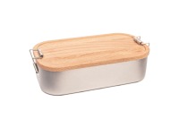 Lunchbox mit Bambus- oder Buchenholzdeckel, personalisiert, Wunschgravur, mit Trennsteg, Eule 8