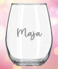Wasserglas, Trinkglas mit Namensgravur, Geschenk, auch im 4er Set, Schriftart wählbar 3