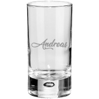 Shotglas, Schnapsglas, personalisiert, mit Wunschnamen, Geschenk, schwere Qualität, massiv, mit