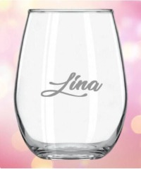 Wasserglas, Trinkglas mit Namensgravur, Geschenk, auch im 4er Set, Schriftart wählbar 4