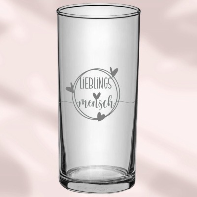 Trinkglas für den Lieblingsmensch Geschenk mit Gravur für viele Gelegenheiten, Wasserglas, Saftgla