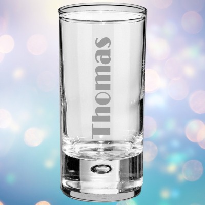 Shotglas, Schnapsglas, personalisiert, mit Wunschnamen, Geschenk, schwere Qualität, massiv, mit Wun
