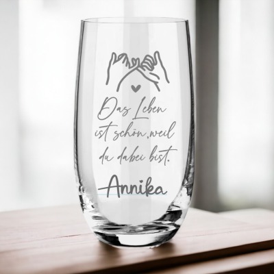 Trinkglas mit Botschaft für deinen Lieblingsmenschen Personalisierte Gravur, Geschenk für den