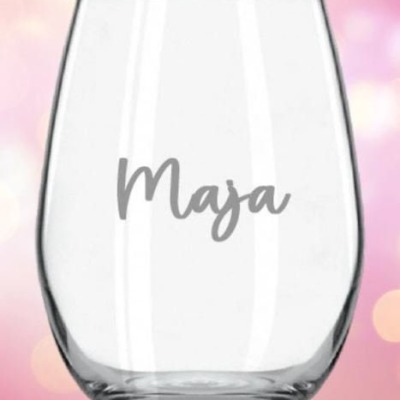 Wasserglas, Trinkglas mit Namensgravur, Geschenk, auch im 4er Set, Schriftart wählbar