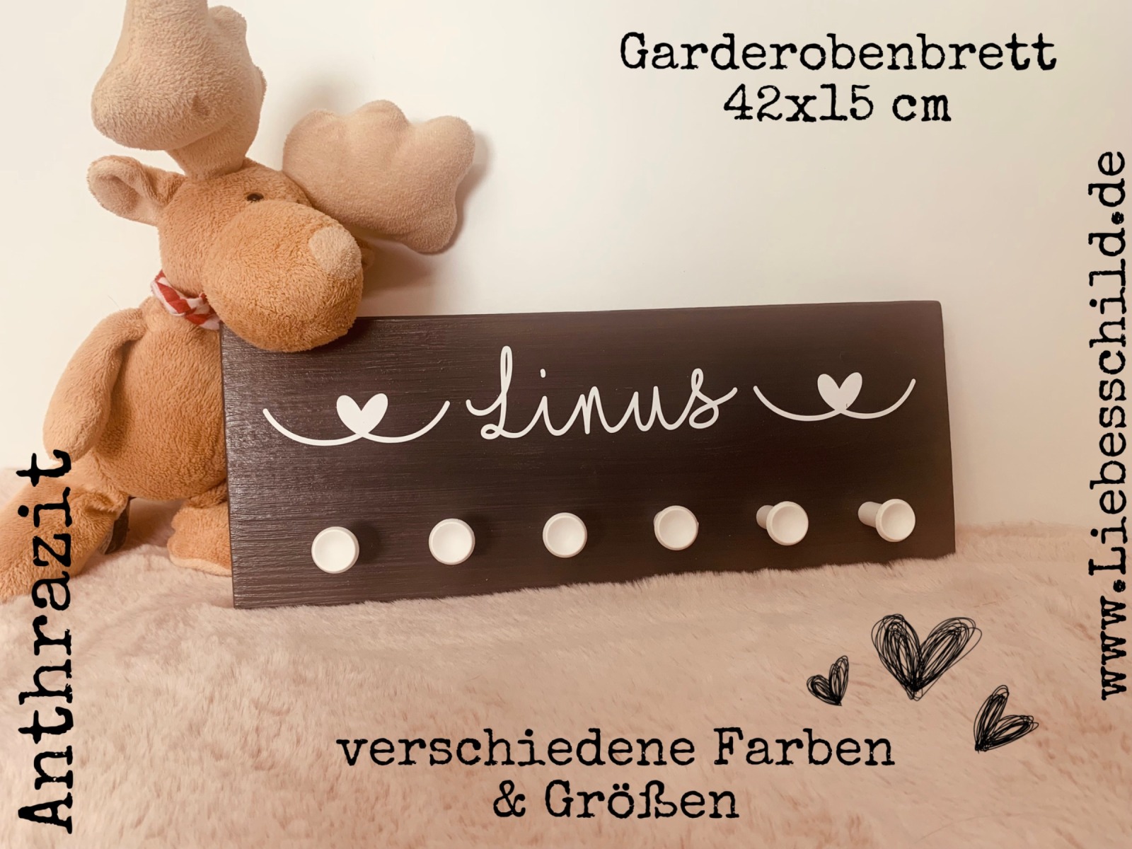 Garderobenbretter mit Namen