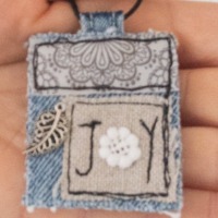 Amulet | Jeans | Linen | Lace | Joy | Variable length | Boho style | Gift for her 9