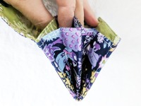 Wallet | mini | floral | dark blue | purple | green inside | plant motifs | gift for girlfriend 7