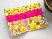 Teebeuteletui | rosa, gelb und pink | Heft für Teebeutel | verspielt | Blumen und Punkte |
