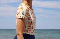 Damen T-Shirt Sölvesborg , Stoffmuster wählbar, T-Shirt mit kurzen Ärmeln, smalandkids 2