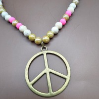 Kette Messing Peace neon 3