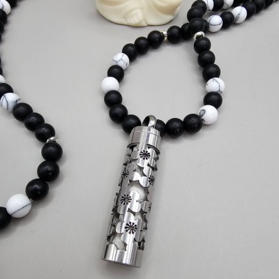Halskette Onyx mit Diffuser-Anhänger silber