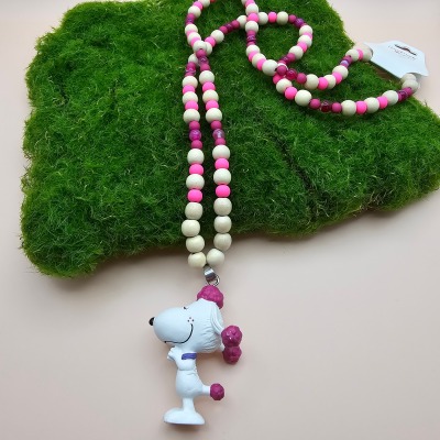 Kette Snoopy s Verlobte Fifi Holz pink