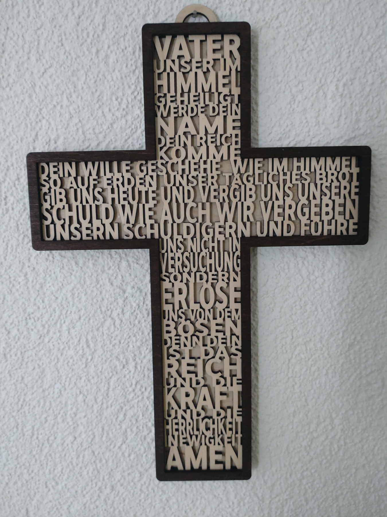 Vaterunser Holzkreuz in 3D 4