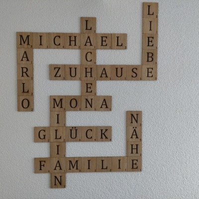 Wandscrabble Buchstaben