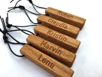 Schlüsselanhänger Eichenholz, Namensgravur, Gravur, Holzname, Schlüsselanhänger Holz mit Gravur,