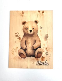 Wandbild für Kinder - Igel, Reh, Bär - aus Holz 4
