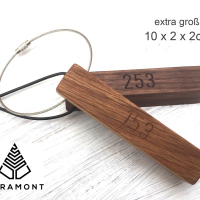Schlüsselanhänger für Hotels - 10x2cm | mit Handgravur