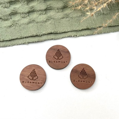 50 Logobuttons aus Holz - mit deinem Logo | 25mm