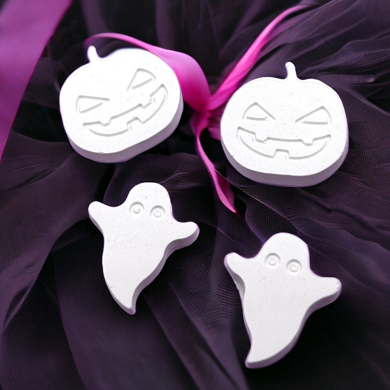 Halloween Silikon Gießform 4er Set Gespenst und Kürbis Epoxidharzform, Streudeko Betonschmuck,