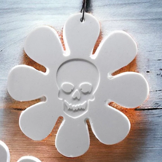 Totenkopf Blume Silikon Anhänger Gießform, 2er Set Schlüsselanhänger Epoxidharzform,