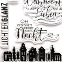 Weihnachtliches Stempelset, transparente Silikonstempel, Clear Stamps Deutsche Sprüche