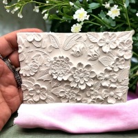 Blumen Relief Gießform, detaillierte Blumenkunst, Reliefform für Raysin, Epoxidharz, Beton, Gips,