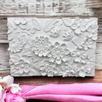 Blumen Relief Gießform, detaillierte Blumenkunst, Reliefform für Raysin, Epoxidharz, Beton, Gips,