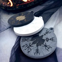 Wikinger Kompass Rabe Runen Silikon Gießform, Vegvisir Anhänger Silikonform Betonschmuck,