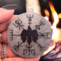 Wikinger Kompass Rabe Runen Silikon Gießform, Vegvisir Anhänger Silikonform Betonschmuck,