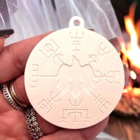 Wikinger Kompass Rabe Runen Silikon Gießform, Vegvisir Anhänger Silikonform Betonschmuck,