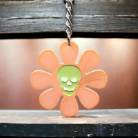 Totenkopf Blume Silikon Anhänger Gießform, 2er Set Schlüsselanhänger Epoxidharzform,