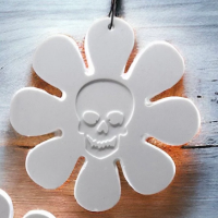 Totenkopf Blume Silikon Anhänger Gießform, 2er Set Schlüsselanhänger Epoxidharzform,