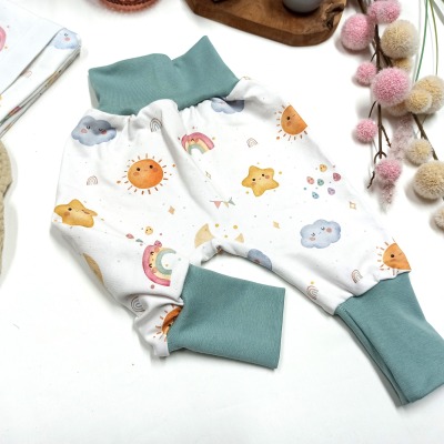 Mitwachs-Baumwollhose für Babys: Sommerliche Unisex-Pumphose - Elastische Kinderhose für Babys -