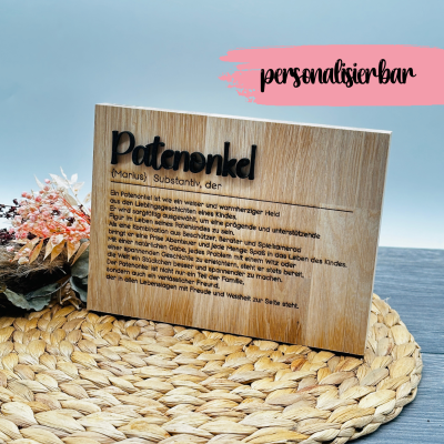 Personalisiertes Holzschild Patenonkel Definition - Personalisiertes Holzschild Definition