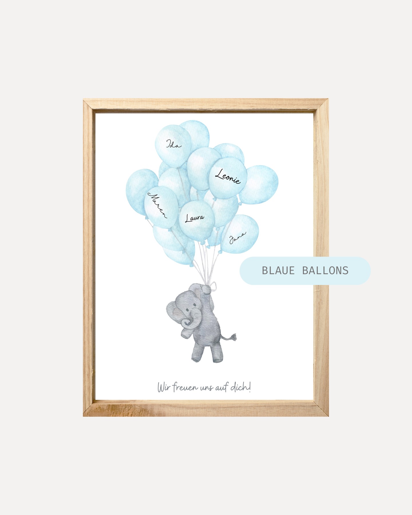 Gästebild Babyparty Ballons zum Beschriften | Elefant | Junge Mädchen | Alternatives Gästebuch