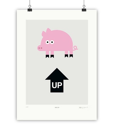 PIG UP - 50 x 70 Kunstdruck