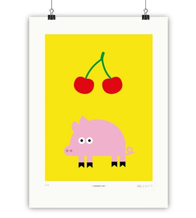CHERRY PIG - 50 x 70 Kunstdruck