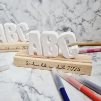 ABC-Deko für Schulanfänger 2024 mit Holzblock 2