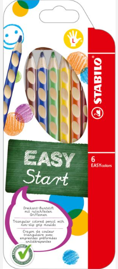 Stabilo Easy Start - Dreikant Buntstifte Linkshänder, 6er