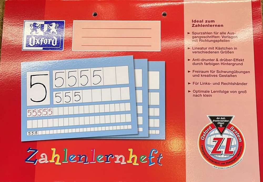 Oxford Zahlenlernheft ZL DIN A4quer, 16 Blatt