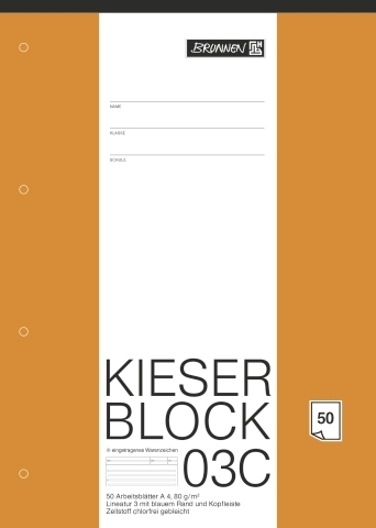 BRUNNEN Kieserblock 03C - liniert, 50 Blatt 3. Schuljahr