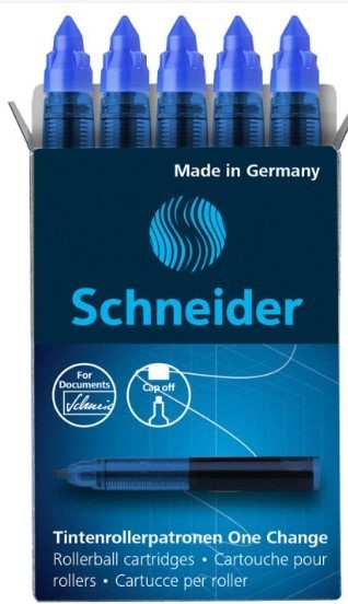 Schneider Nachfüll-Rollerpatrone One Change, 0,6 mm, blau, 5er Schachtel