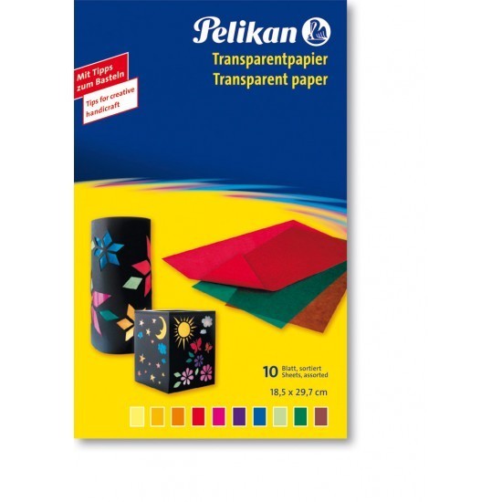 Pelikan Transparentpapier 10 Blatt á 18,5x 30 cm, farbig sortiert