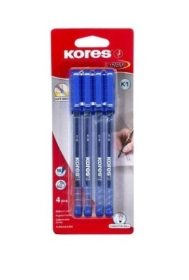 Kores K-Pen K1-M Kugelschreiber blau 4er