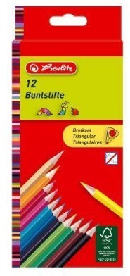 Herlitz Dreikantbuntstifte, 12 Farben
