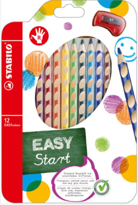 Stabilo Easy Start - Dreikant Buntstifte Rechtshänder, 12er
